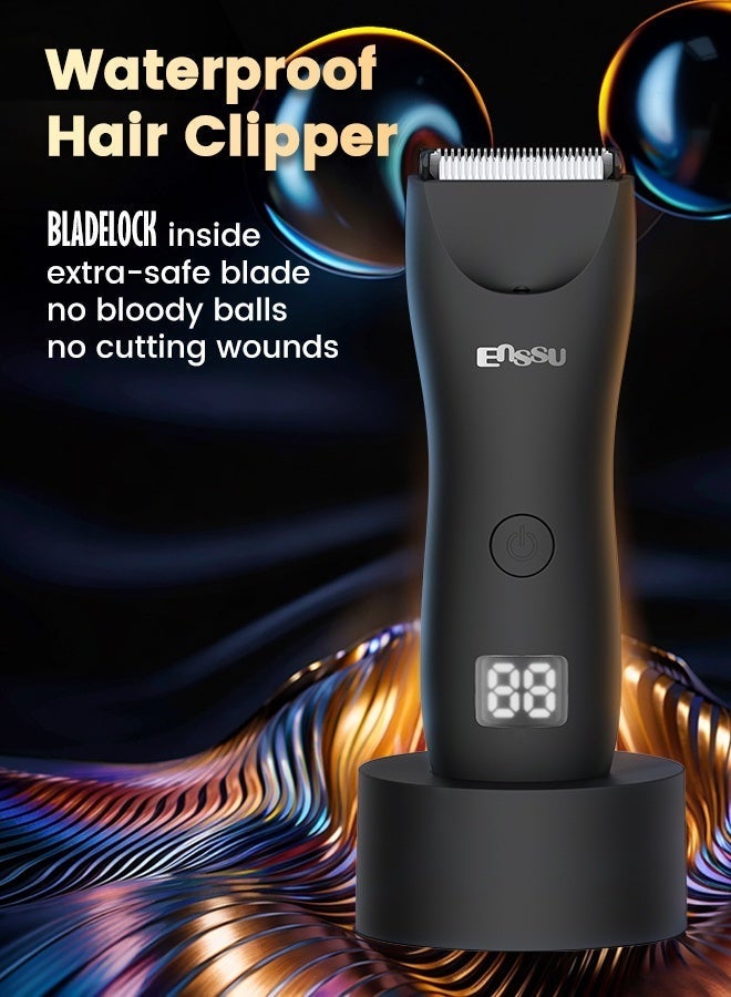 ENSSU Advanced Men's Body Groomer LED Spotlight | Redefining Safe & Smooth Trimming | 6000 RPM Motor & LCD Display | Tech-Driven Grooming Experience - Image 2